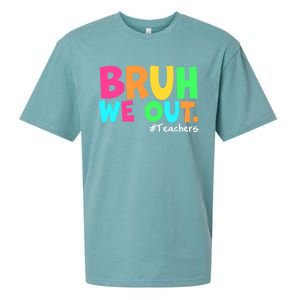 Cute End Of School Year Teacher Summer Bruh We Out Teachers Gift Sueded Cloud Jersey T-Shirt