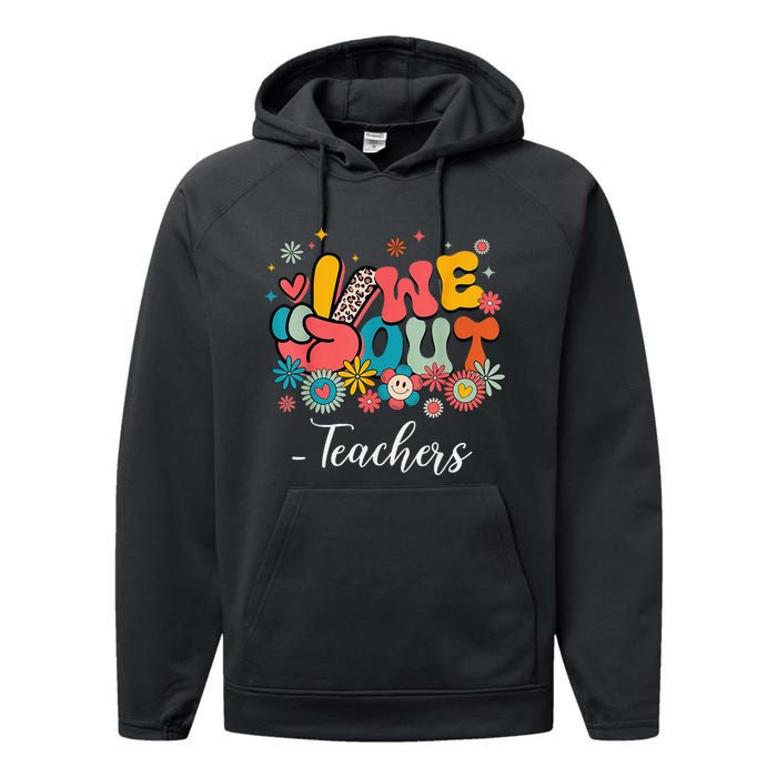 Cute End Of School Year Teacher Summer Bruh We Out Teachers Performance Fleece Hoodie