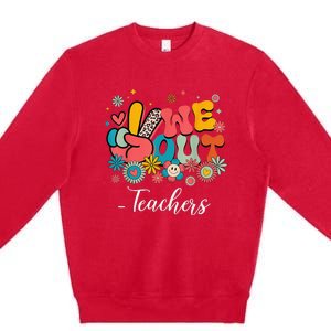 Cute End Of School Year Teacher Summer Bruh We Out Teachers Premium Crewneck Sweatshirt