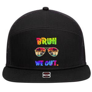 Cute End Of School Year Teacher Summer Bruh We Out Teachers 7 Panel Mesh Trucker Snapback Hat