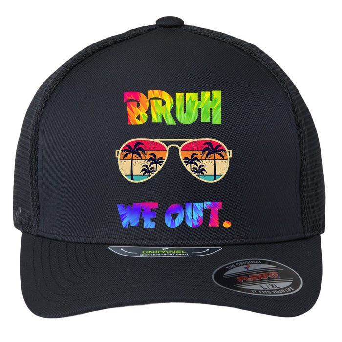 Cute End Of School Year Teacher Summer Bruh We Out Teachers Flexfit Unipanel Trucker Cap