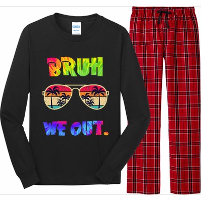 Cute End Of School Year Teacher Summer Bruh We Out Teachers Long Sleeve Pajama Set