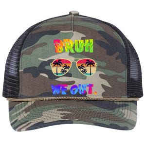 Cute End Of School Year Teacher Summer Bruh We Out Teachers Retro Rope Trucker Hat Cap