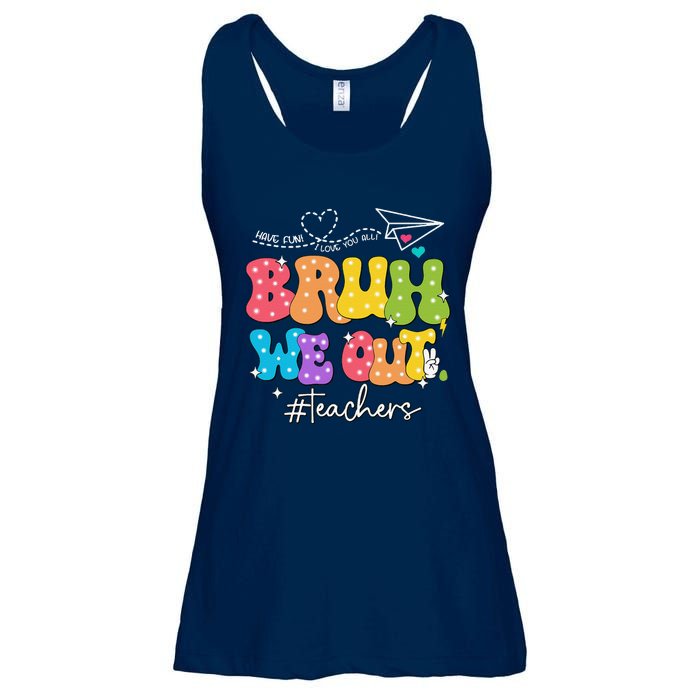 Cute End Of School Year Groovy Summer Bruh We Out Teachers Ladies Essential Flowy Tank