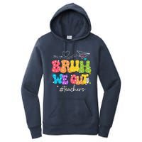 Cute End Of School Year Groovy Summer Bruh We Out Teachers Women's Pullover Hoodie