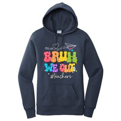 Cute End Of School Year Groovy Summer Bruh We Out Teachers Women's Pullover Hoodie