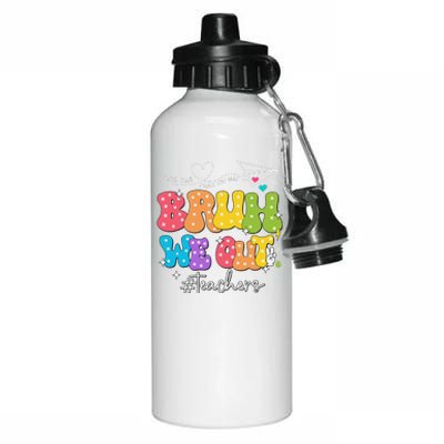 Cute End Of School Year Groovy Summer Bruh We Out Teachers Aluminum Water Bottle