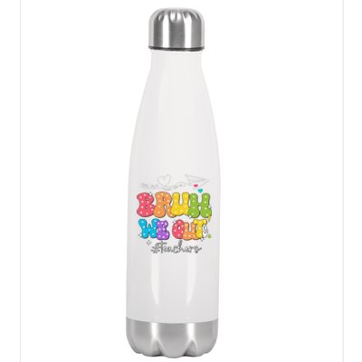 Cute End Of School Year Groovy Summer Bruh We Out Teachers Stainless Steel Insulated Water Bottle