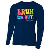 Cute End Of School Year Groovy Summer Bruh We Out Teachers Cooling Performance Long Sleeve Crew