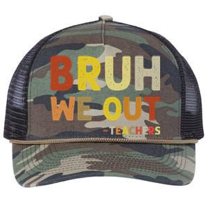 Cute End Of School Year Teacher Summer Bruh We Out Teachers Retro Rope Trucker Hat Cap