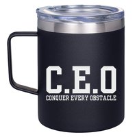 Conquer Every Obstacle X Ceo 12oz Stainless Steel Coffee Mug