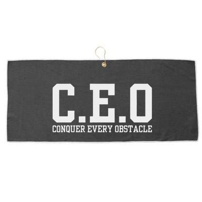 Conquer Every Obstacle X Ceo Large Microfiber Waffle Golf Towel