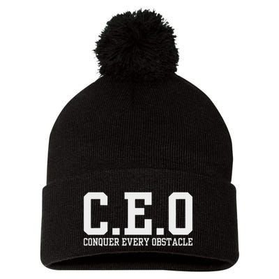 Conquer Every Obstacle X Ceo Pom Pom 12in Knit Beanie