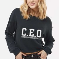 Conquer Every Obstacle X Ceo Cropped Pullover Crew