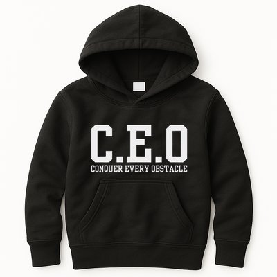 Conquer Every Obstacle X Ceo Kids Hoodie