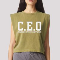 Conquer Every Obstacle X Ceo Garment-Dyed Women's Muscle Tee