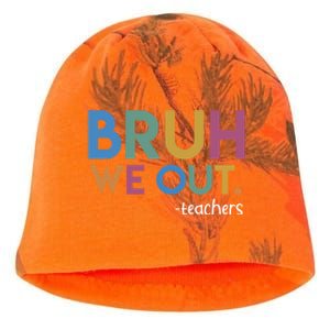 Cute End Of School Year Teacher Summer Bruh We Out Teachers Kati - Camo Knit Beanie