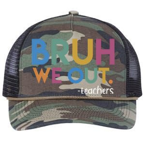 Cute End Of School Year Teacher Summer Bruh We Out Teachers Retro Rope Trucker Hat Cap