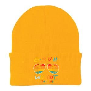 Cute End Of School Year Funny Glasse Summer Bruh We Out Teachers Gift Knit Cap Winter Beanie