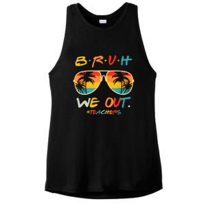 Cute End Of School Year Funny Glasse Summer Bruh We Out Teachers Gift Ladies PosiCharge Tri-Blend Wicking Tank