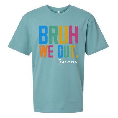 Cute End Of School Year Teacher Summer Bruh We Out Teachers Sueded Cloud Jersey T-Shirt