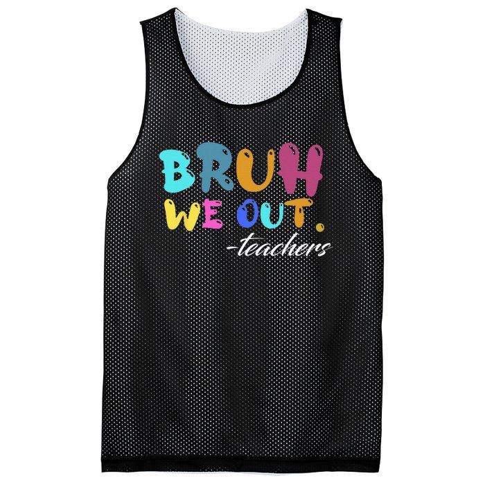 Cute End Of School Year Teacher Summer Bruh We Out Teachers Mesh Reversible Basketball Jersey Tank