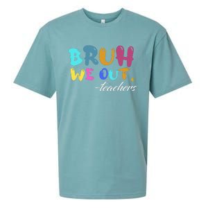 Cute End Of School Year Teacher Summer Bruh We Out Teachers Sueded Cloud Jersey T-Shirt