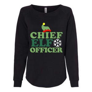 Chief Elf Officer funny Christmas Elf  Womens California Wash Sweatshirt