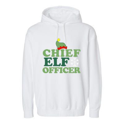 Chief Elf Officer funny Christmas Elf  Garment-Dyed Fleece Hoodie