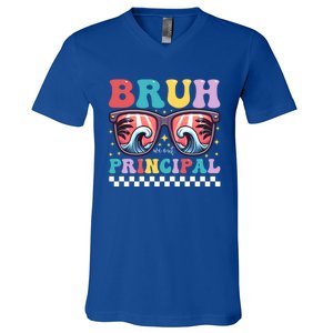 Cute End Of School Year Teacher Summer Bruh We Out Principal Cute Gift V-Neck T-Shirt