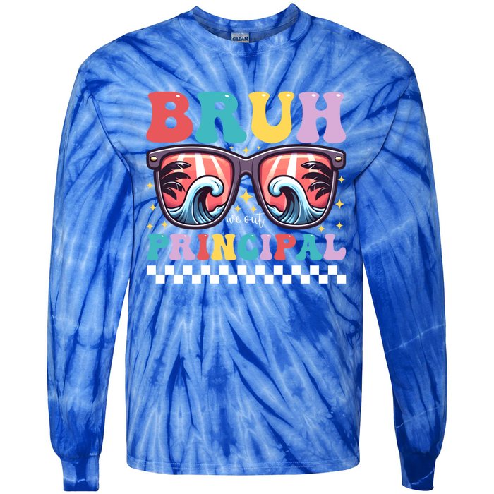 Cute End Of School Year Teacher Summer Bruh We Out Principal Cute Gift Tie-Dye Long Sleeve Shirt