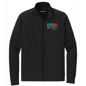 Cute End Of School Year Teacher Summer Bruh We Out Teachers Stretch Full-Zip Cadet Jacket