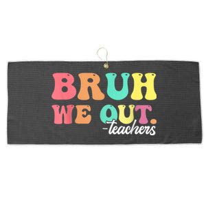 Cute End Of School Year Groovy Summer Bruh We Out Teachers Gift Large Microfiber Waffle Golf Towel