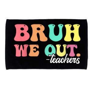 Cute End Of School Year Groovy Summer Bruh We Out Teachers Gift Microfiber Hand Towel