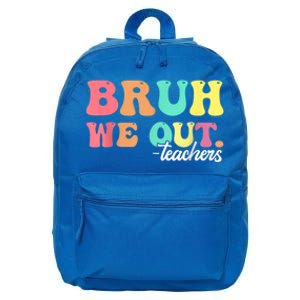 Cute End Of School Year Groovy Summer Bruh We Out Teachers Gift 16 in Basic Backpack