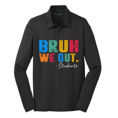 Cute End Of School Year Students Summer Bruh We Out Students Silk Touch Performance Long Sleeve Polo