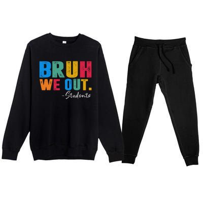 Cute End Of School Year Students Summer Bruh We Out Students Premium Crewneck Sweatsuit Set