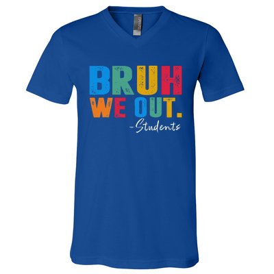 Cute End Of School Year Students Summer Bruh We Out Students V-Neck T-Shirt