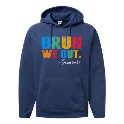 Cute End Of School Year Students Summer Bruh We Out Students Performance Fleece Hoodie