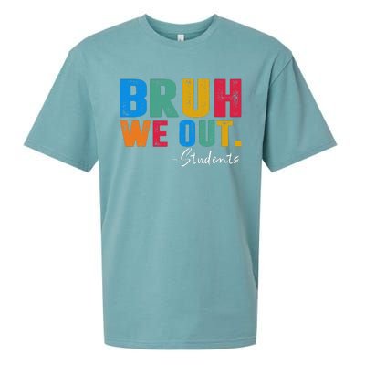 Cute End Of School Year Students Summer Bruh We Out Students Sueded Cloud Jersey T-Shirt