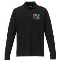 Cute End Of School Year Teacher Summer Bruh We Out Teachers Performance Long Sleeve Polo