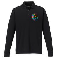 Cute End Of The School Year Bruh We Out Teachers Sunflower Performance Long Sleeve Polo