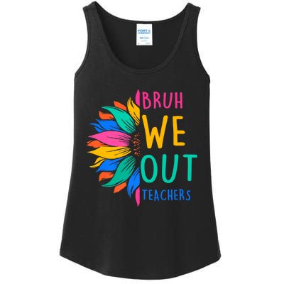 Cute End Of The School Year Bruh We Out Teachers Sunflower Ladies Essential Tank