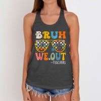 Cute End Of School Year Teacher Summer Bruh We Out Teachers Women's Knotted Racerback Tank