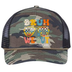 Cute End Of School Year Teacher Summer Bruh We Out Teachers Retro Rope Trucker Hat Cap