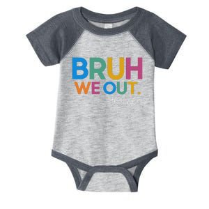 Cute End Of School Year Teacher Summer Bruh We Out Teachers Infant Baby Jersey Bodysuit