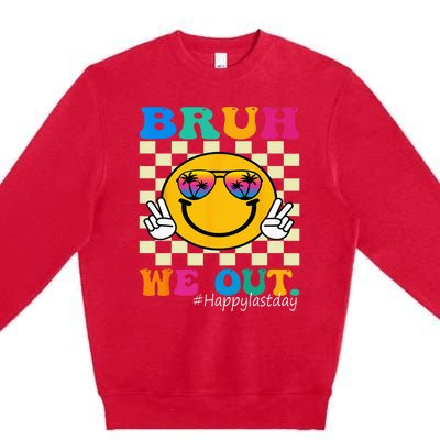 Cute End Of School Year Teacher Summer Bruh We Out Teachers Premium Crewneck Sweatshirt