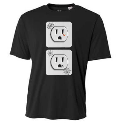 Cute Electrical Outlet Plug & Socket Funny Halloween Couples Cooling Performance Crew T-Shirt