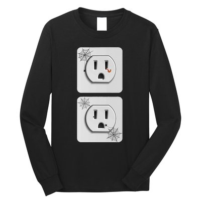 Cute Electrical Outlet Plug & Socket Funny Halloween Couples Long Sleeve Shirt