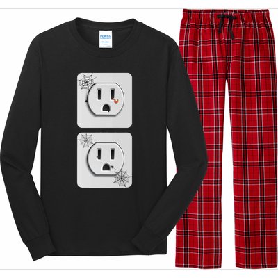 Cute Electrical Outlet Plug & Socket Funny Halloween Couples Long Sleeve Pajama Set